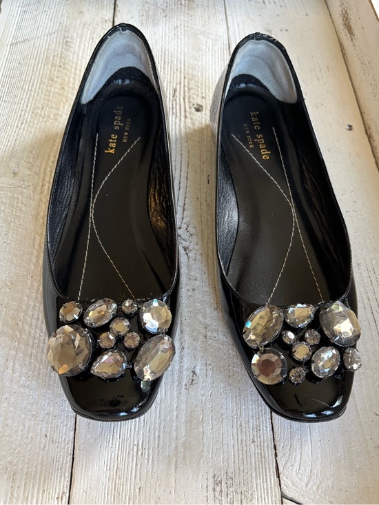 kate spade Shoes - KATE SPADE $228 • fit like 6.5 • 2011 • Size 7 Black Patent Jewel Ballet Flats